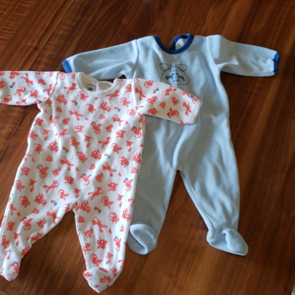 Baby velour footed pajamas